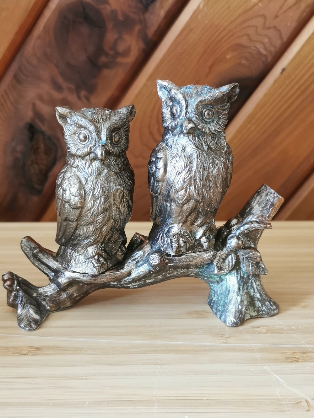 Vintage Owl Salt & Pepper Set on Branch – Japan